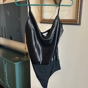 TCEC Black Satin Bodysuit